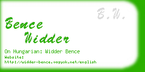bence widder business card